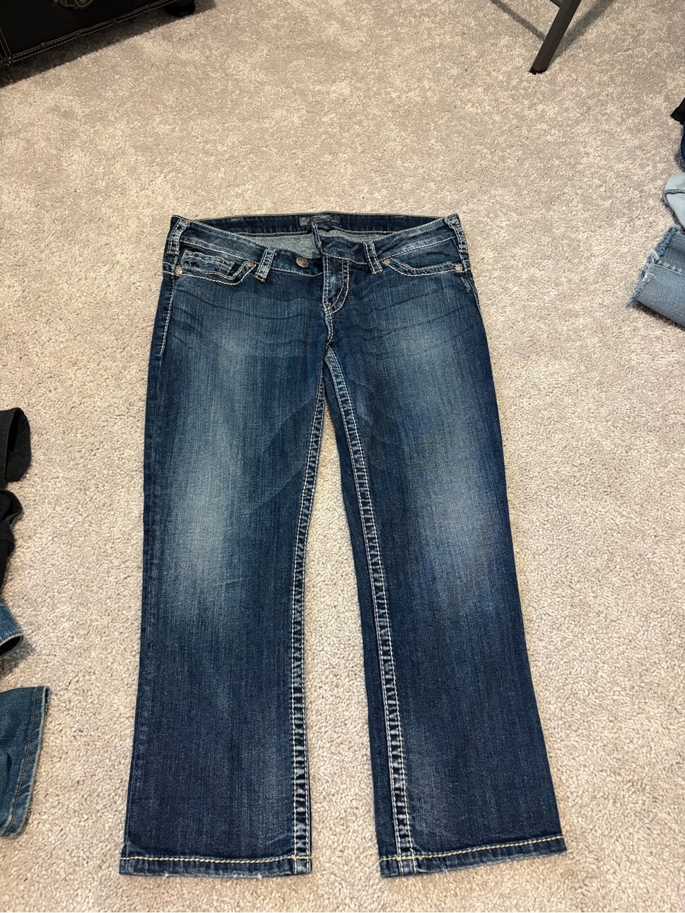 Silver Jeans Dark Blue Cropped Ankle Jeans
